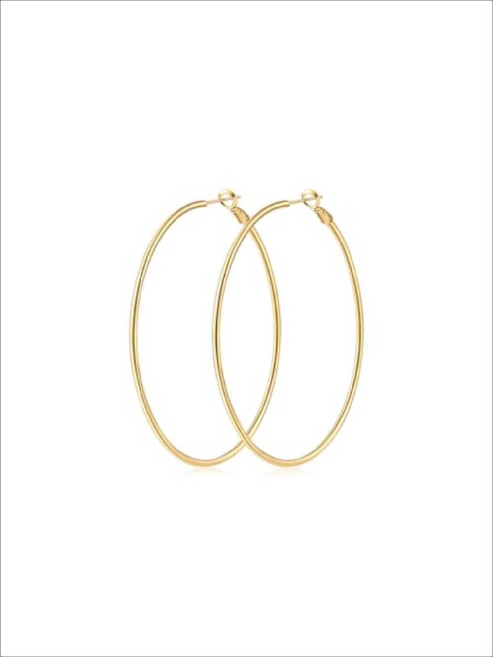 14K Gold Plated Lightweight Hoop Earrings for Women Sterling Silver Posts